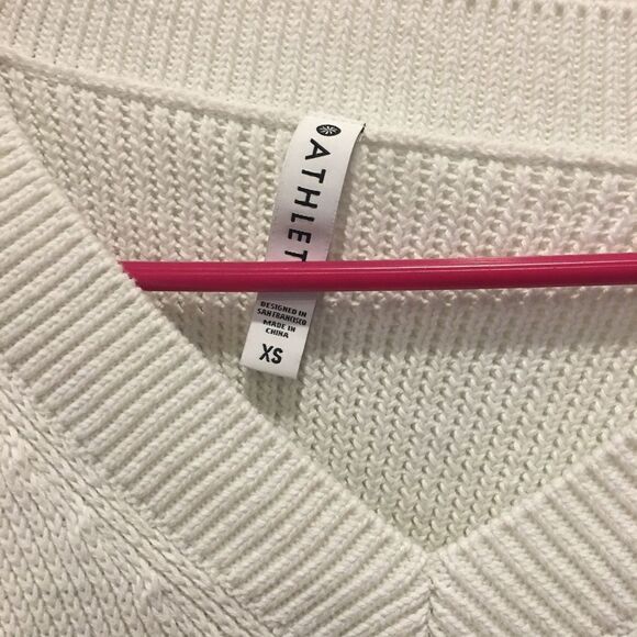 Athleta XS white fitted textured sweater - Picture 4 of 4
